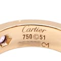 Miniatyrbilde 3 av 4: Pre-owned Cartier 18K Rose Gold and Pink Sapphire Classic Love Ring Pink