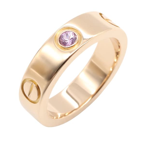 Pre-owned Cartier 18K Rose Gold and Pink Sapphire Classic Love Ring Pink