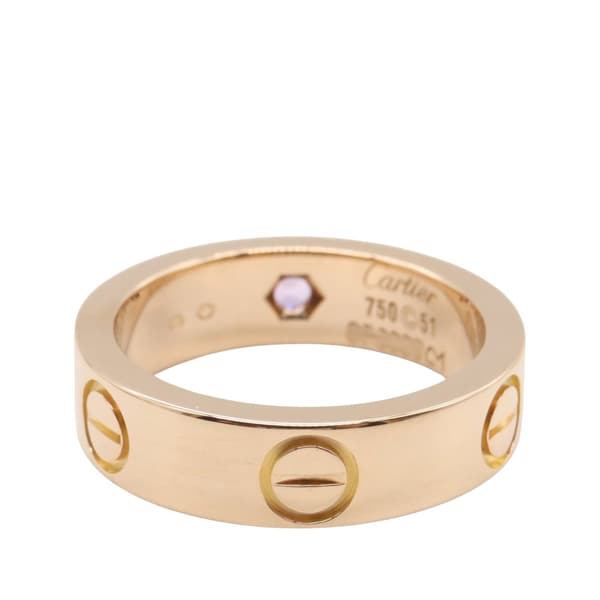 Pre-owned Cartier 18K Rose Gold and Pink Sapphire Classic Love Ring Pink