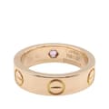 Miniatyrbilde 2 av 4: Pre-owned Cartier 18K Rose Gold and Pink Sapphire Classic Love Ring Pink