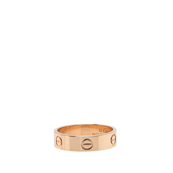 Pre-owned Cartier 18K Rose Gold Classic Love Ring Pink