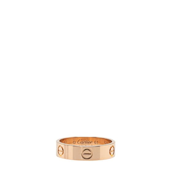 Pre-owned Cartier 18K Rose Gold Classic Love Ring Pink