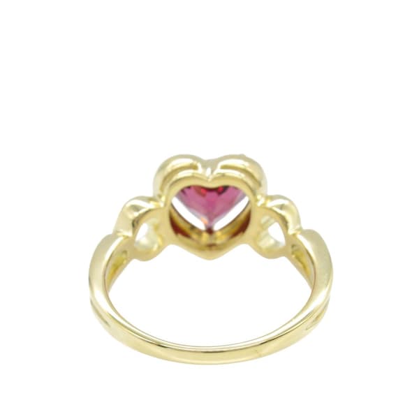 Pre-owned Tiffany 18K Yellow Gold Garnet Heart Ring Gold