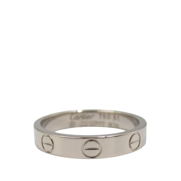 Pre-owned Cartier 18K White Gold Small Love Ring Silver