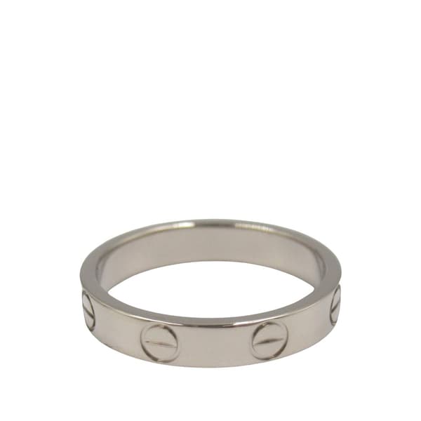 Pre-owned Cartier 18K White Gold Small Love Ring Silver