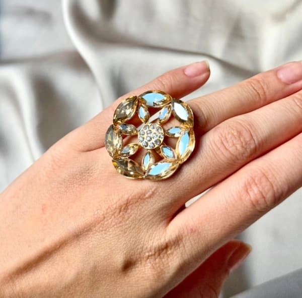 Agélii Fashion - Rhinestone ring - choose your favorite color