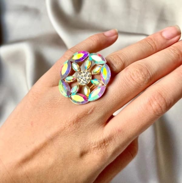 Agélii Fashion - Rhinestone ring - choose your favorite color