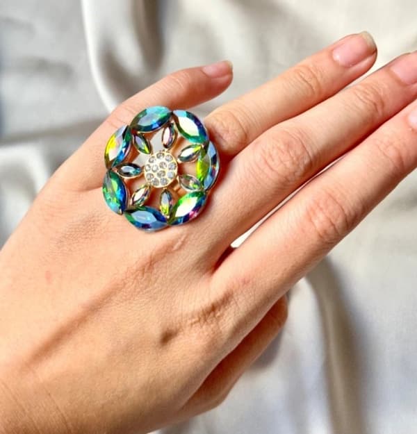Agélii Fashion - Rhinestone ring - choose your favorite color