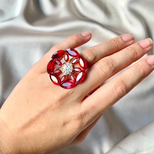 Agélii Fashion - Rhinestone ring - choose your favorite color