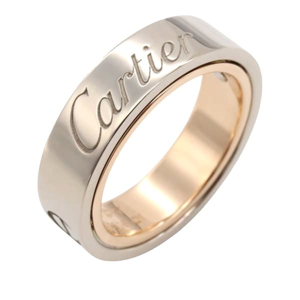 Pre-owned Cartier 18K White and Rose Gold Astro Secret Love Ring Silver