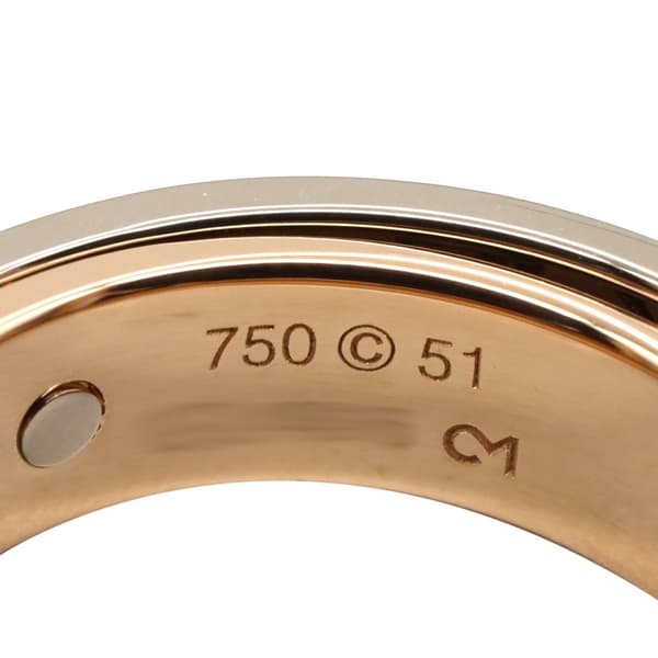 Pre-owned Cartier 18K White and Rose Gold Astro Secret Love Ring Silver