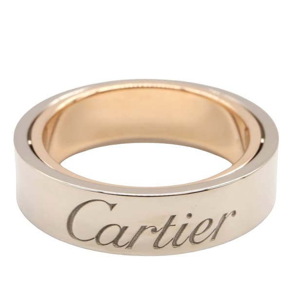 Pre-owned Cartier 18K White and Rose Gold Astro Secret Love Ring Silver
