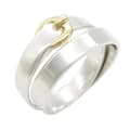 Pikkukuva 3 / 5: Pre-owned Hermès Sterling Silver and 18K Yellow Gold Double Tour Buckle Ring Silver