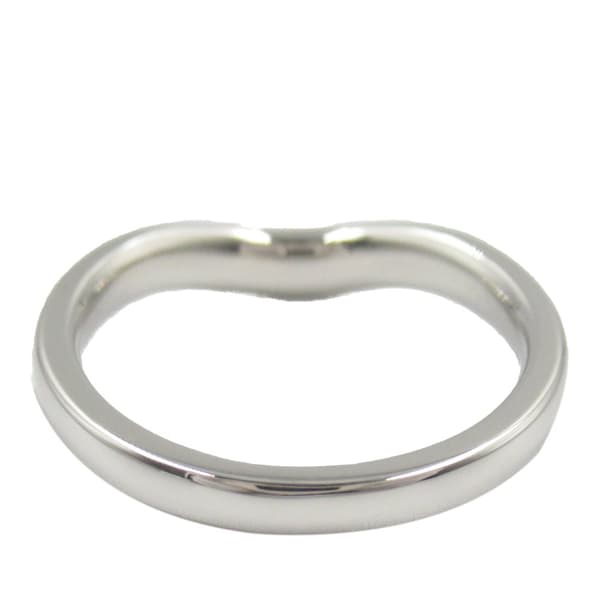 Pre-owned Tiffany Platinum Elsa Peretti Curved Wedding Band Ring Silver