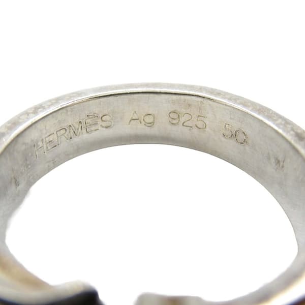 Pre-owned Hermès Sterling Silver Ceinture Buckle Ring Silver