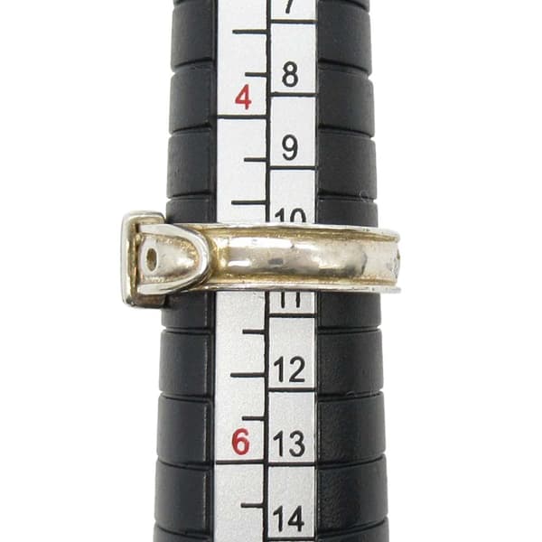 Pre-owned Hermès Sterling Silver Ceinture Buckle Ring Silver