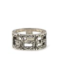 Miniatyrbild 3 av 7: Pre-owned Gucci Sterling Silver Wide G Cube Cutout Band Ring Silver