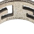 Miniatyrbild 4 av 7: Pre-owned Gucci Sterling Silver Wide G Cube Cutout Band Ring Silver