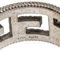 Miniatyrbild 6 av 7: Pre-owned Gucci Sterling Silver Wide G Cube Cutout Band Ring Silver