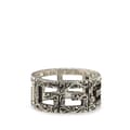 Miniatyrbild 2 av 7: Pre-owned Gucci Sterling Silver Wide G Cube Cutout Band Ring Silver