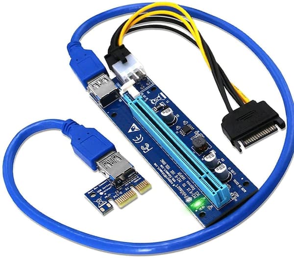 PCI-E PCIE Riser 010S Plus Gold USB 3.0 1X til 16X 6PIN