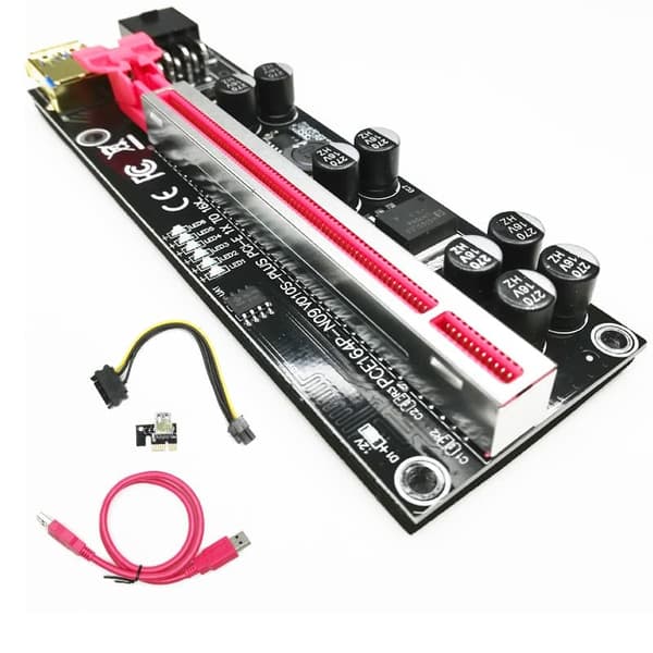 PCI-E PCIE Riser 010S Plus Gold USB 3.0 1X til 16X 6PIN