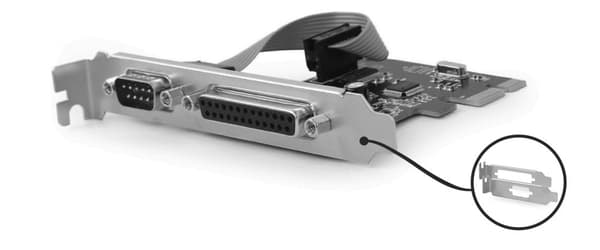 Gembird PEX-COMLPT-01 COM seriell port + LPT-port PCI-Express tilläggskort, med extra låg profil br