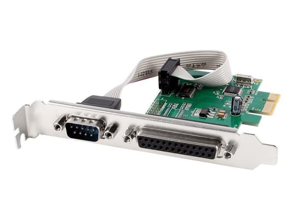 Gembird PEX-COMLPT-01 COM seriell port + LPT-port PCI-Express tilläggskort, med extra låg profil br