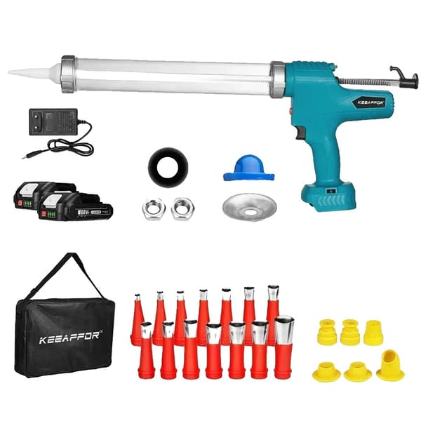 Elektrisk tætningspistol, 18V batteridrevet, 7500mAh kapacitet,2 BATTERI SÆT, EU