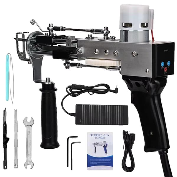 Digital Display Tæppe Tufting Pistol, Justerbar Hastighed 5-40 Sting/sek, Variabel Højde 7-19mm,2 i 1 EU STIK