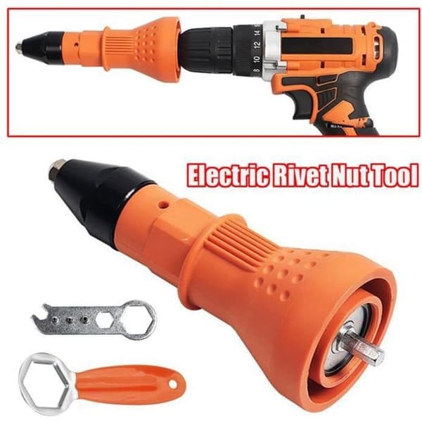 TEMPSA - Elektriskt nitverktyg - Orange färg - Munstycksstorlek 2,4 mm, 3,2 mm, 4,0 mm, 4,8 mm