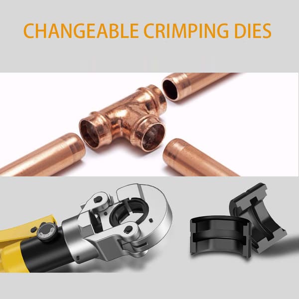Hydraulisk rörslangskrimpverktyg, 16-32mm² krimpkapacitet, 360-graders roterande huvud, tvåhastighetsdrift