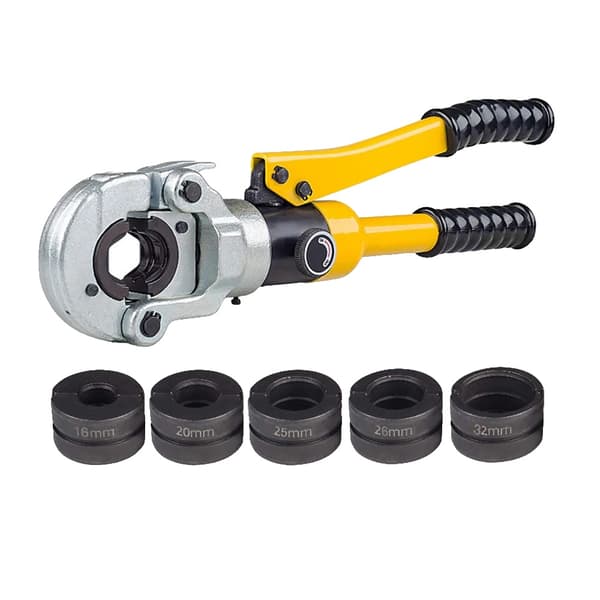 Hydraulisk rörslangskrimpverktyg, 16-32mm² krimpkapacitet, 360-graders roterande huvud, tvåhastighetsdrift