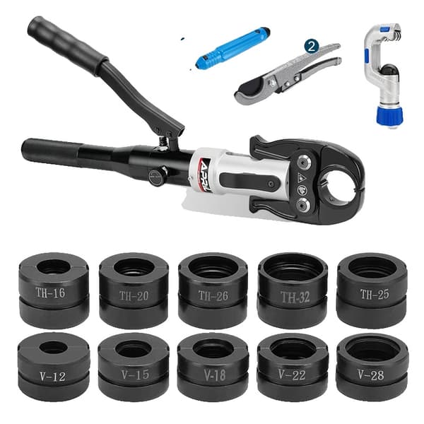 Hydraulisk Pex-rörpressverktyg, V12 till V28mm, U16 till U32mm, TH16 till TH32mm,TH och V