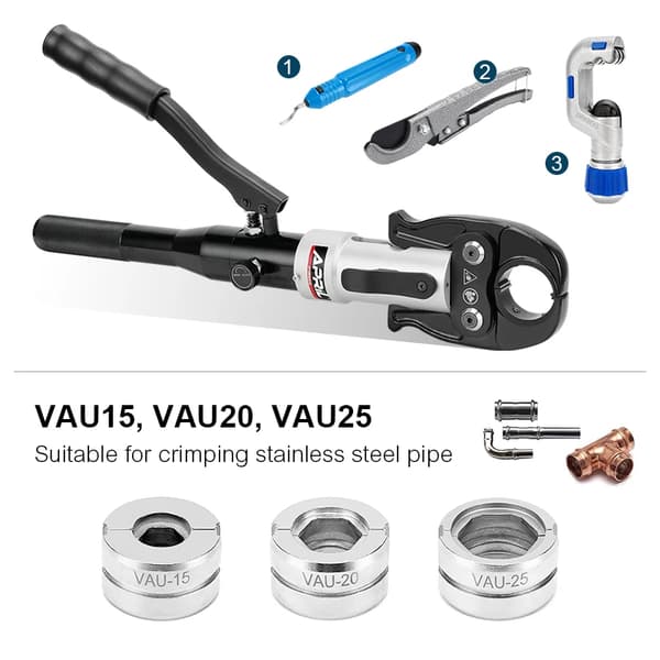 Hydraulisk Pex-rörpressverktyg, V12 till V28mm, U16 till U32mm, TH16 till TH32mm,VAU15 20 25mm