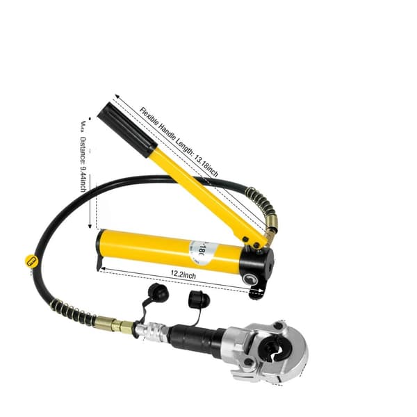 Hydraulisk Rørkrimper, 6 Ton Kompression, Aftageligt Design,Gul