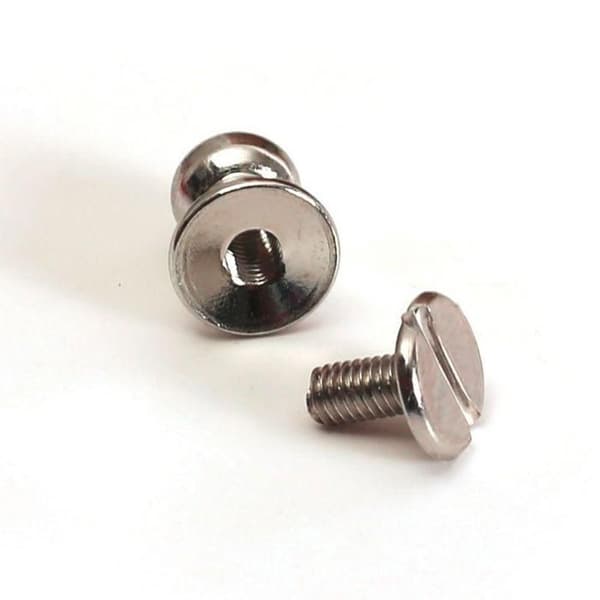 Skruvkrageknappar - Ej specificerat - 0,8 x 1 cm - 6 st - Vit - Platta nitar