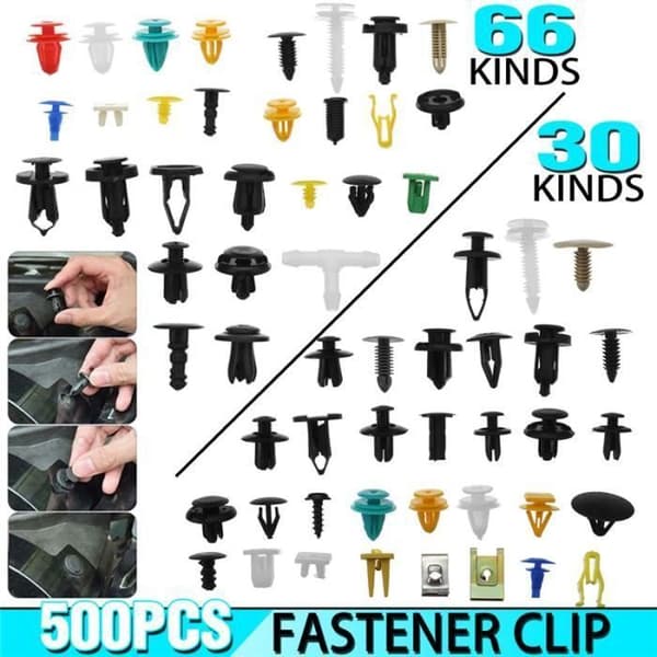 Plastnitar för bil - TEMPSA - Svart - Fästklämmor - 500st