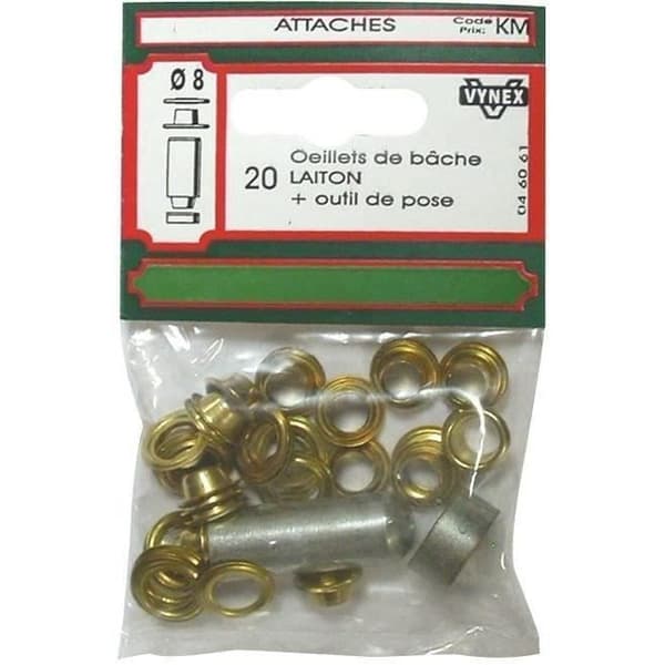 Ögonblomma tarp + verktyg - paket med 20 - D: 8 mm