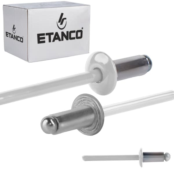 Alu åbne nitter 4,8x10mm RAL 9010