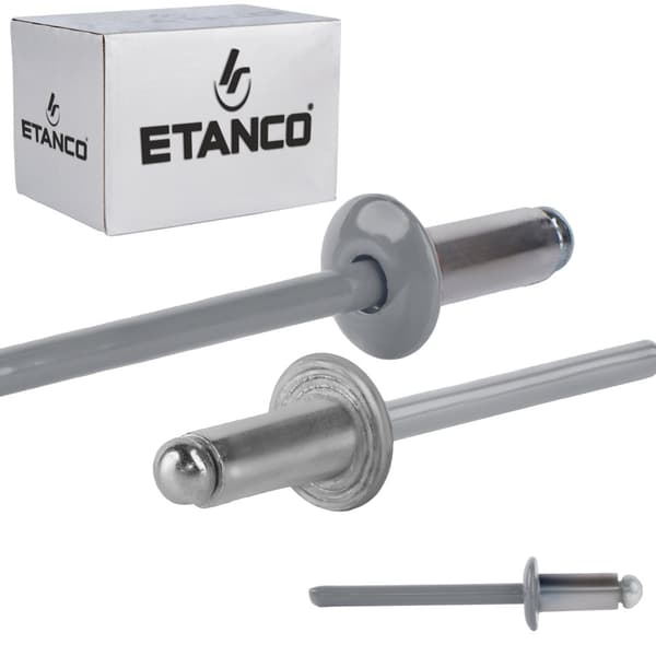 Alu åbne nitter 4,8x10mm RAL 9006