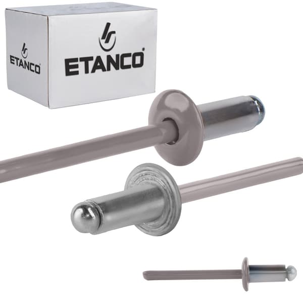 Alu åbne nitter 4,8x10mm RAL 9007