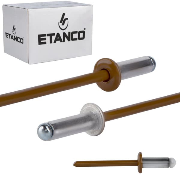 Alu åbne nitter 4,8x12mm RAL 8003