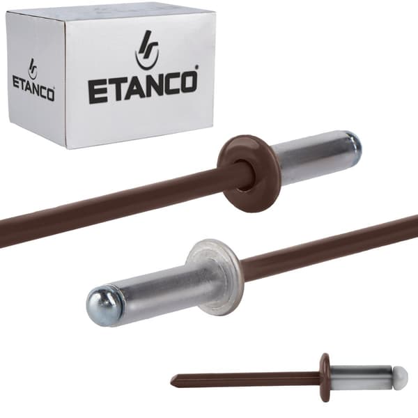 Alu åbne nitter 4,8x12mm RAL 8017