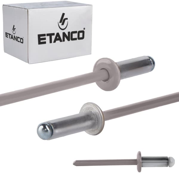 Alu åbne nitter 4,8x12mm RAL 9007