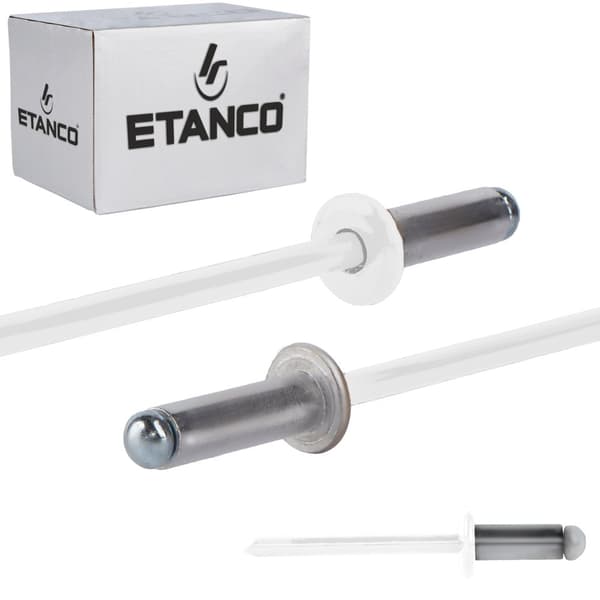 Alu åbne nitter 4,8x12mm RAL 9010