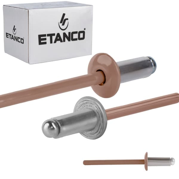 Alu åbne nitter 4x10mm RAL 8004