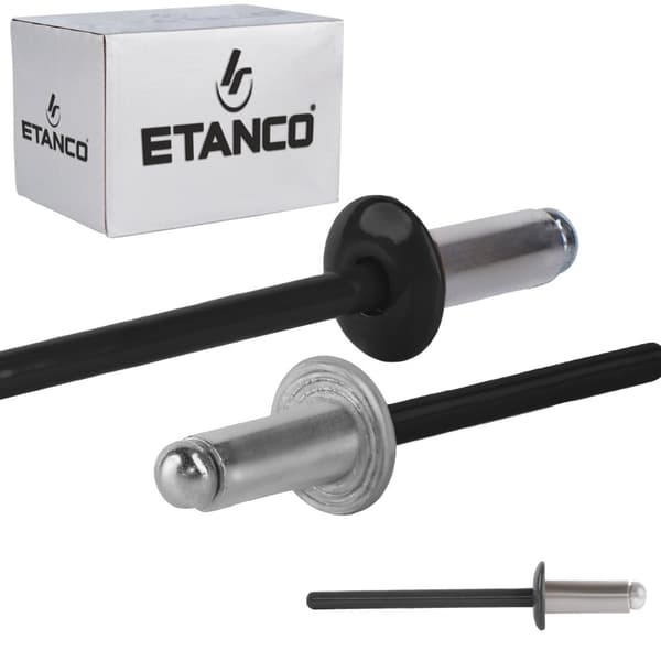 Alu åbne nitter 4x10mm RAL 9005