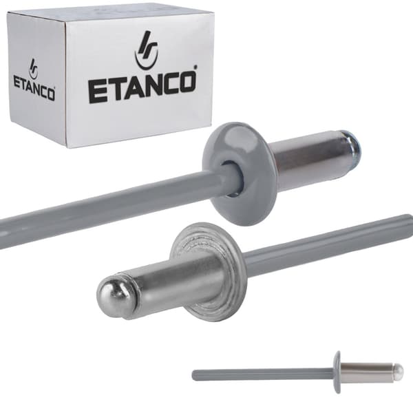 Alu åbne nitter 4x10mm RAL 9006