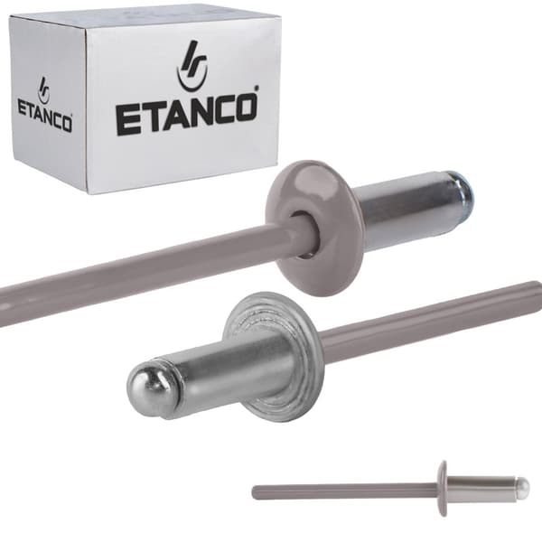 Alu åbne nitter 4x10mm RAL 9007